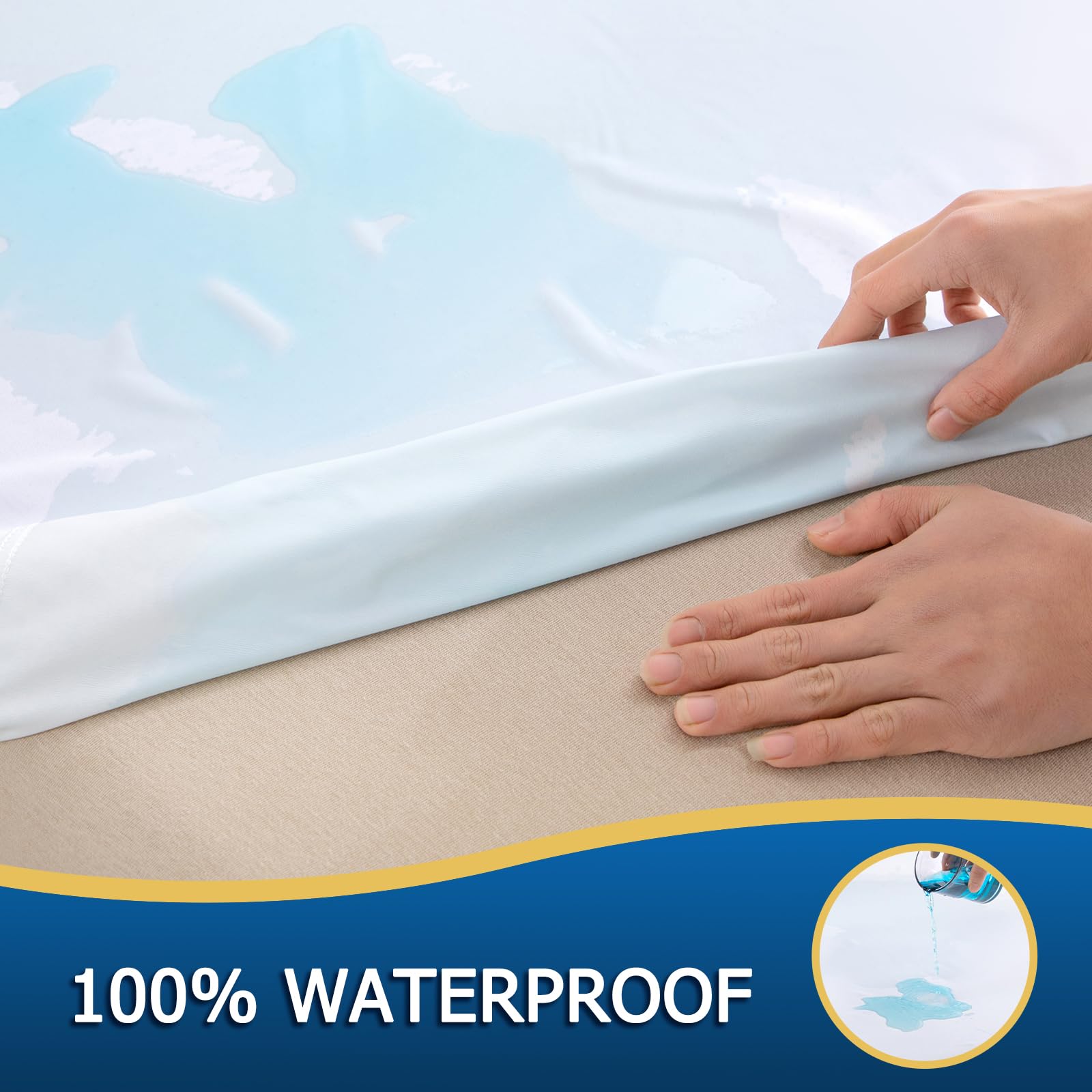 Jamrest Zippered Mattress Encasement Queen, Zipper Enclosed Mattress Waterproof Protector, Breathable & Noiseless Bed Mattress C